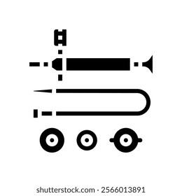 coolant pressure tester car glyph icon vector. coolant pressure tester car sign. isolated symbol illustration