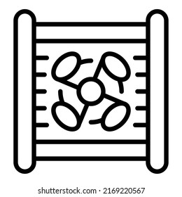 Vector de contorno del icono del radiador de refrigerante. Anticongelante de coches. Motor de agua