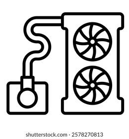 Coolant System icon line vector illustration