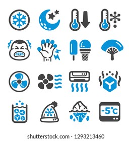 cool,cold icon set,vector and illustration