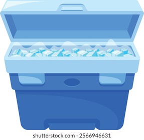 Cooler bag with ice vector illustration