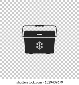 Cooler bag icon isolated on transparent background. Portable freezer bag. Handheld refrigerator. Flat design. Vector Illustration