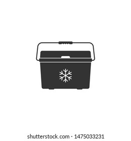 Cooler bag icon isolated. Portable freezer bag. Handheld refrigerator. Flat design. Vector Illustration