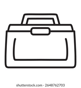 Cooler bag.Portable cooler with bottles.Cold drinks. Portable refrigerator.Picnic cooler stocked of chilled beverages bottles of soda.Isolated on white background.Outline icon cooler.