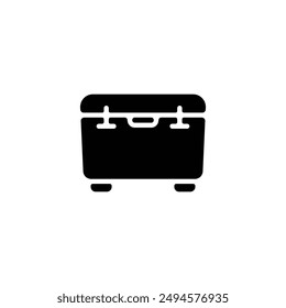 Cooler box icon. Flat silhouette version.