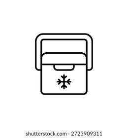 Cooler Box Icon Design de contorno simples para armazenamento