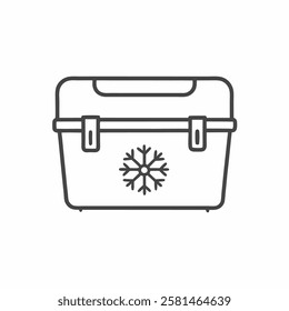 Cooler box illustration for outdoor adventures and picnics featuring a snowflake design