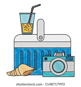 cooler with camera and drink