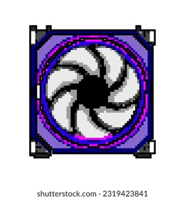 cooler cooling fan pc game pixel art retro vector. bit power equipment, processor cooler cooling fan pc. old vintage illustration