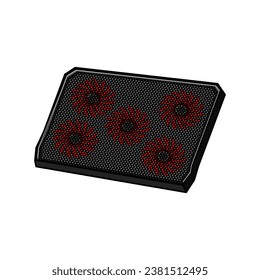 cooler cooling pad cartoon. technology electronic, machine equipment, cool computer cooler cooling pad sign. isolated symbol vector illustration