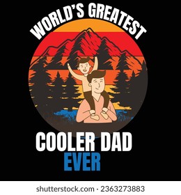 COOLER DAD  illustrations with patches for t-shirts and other uses