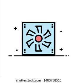 Cooler Fan, Computer, Cooler, Device, Fan  Business Flat Line Filled Icon Vector Banner Template