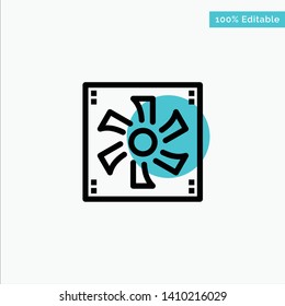 Cooler Fan, Computer, Cooler, Device, Fan turquoise highlight circle point Vector icon