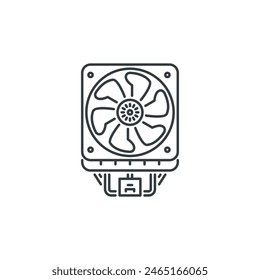 Cooler, fan, data, information, computer, technology icon, vector illustration