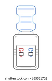Cooler. Flat icon of equipment for storage and heating of water