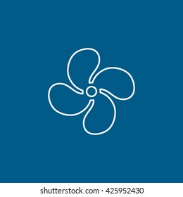 Cooler Flat Icon On Blue Background