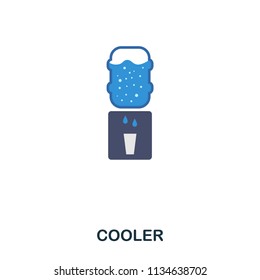 Cooler flat icon. Premium style flat icon design. UI. Illustration of cooler flat icon. Pictogram isolated on white. Ready to use in web design, apps, software, print