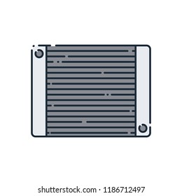 Cooler flat icon. Vector illustration. Cooling system. Car radiator