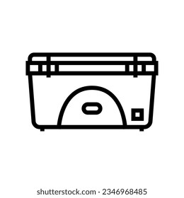 cooler glamping line icon vector. cooler glamping sign. isolated contour symbol black illustration