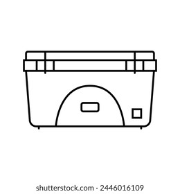 Vector de línea de glamping más frío. símbolo de glamping más frío. símbolo de contorno aislado ilustración negra