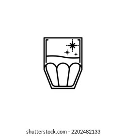 cooler glass icon with cold water on white background. simple, line, silhouette and clean style. black and white. suitable for symbol, sign, icon or logo