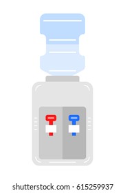 Cooler for hot and cold water. Flat color icon filter. Equipment for drinking.
