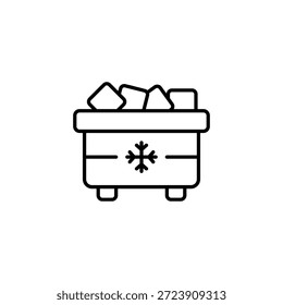 Símbolo de icono de contorno de pecho de hielo más frío Minimalista