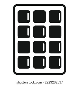 Cooler ice cube tray icon simple vector. Mold container. Water kitchen