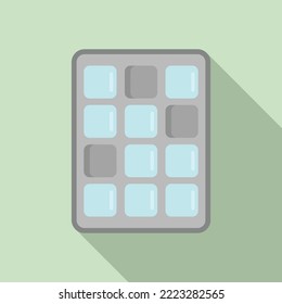 Cooler ice cube tray icon flat vector. Mold container. Water kitchen