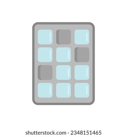 Cooler ice cube tray icon flat vector. Mold container. Water kitchen isolated