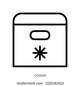 cooler icon. Line Art Style Design Isolated On White Background