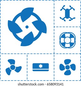 Cooler icon. set of 6 cooler filled icons such as fan, air conditioner