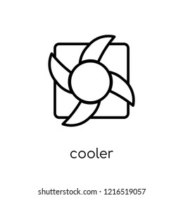 Cooler icon. Trendy modern flat linear vector Cooler icon on white background from thin line smart home collection, editable outline stroke vector illustration