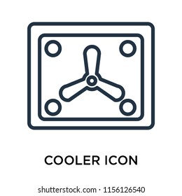 Cooler icon vector isolated on white background, Cooler transparent sign , line symbol or linear element design in outline style