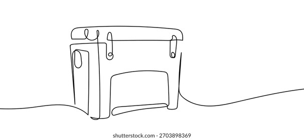 Refrigerador en una línea continua estilo lineal simple.