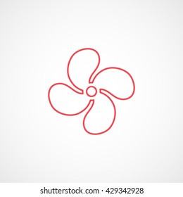 Cooler Red Icon On White Background