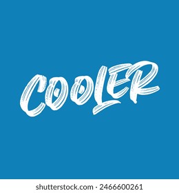 cooler text on blue background.