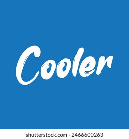 cooler text on blue background.