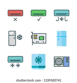cooler vector icon set