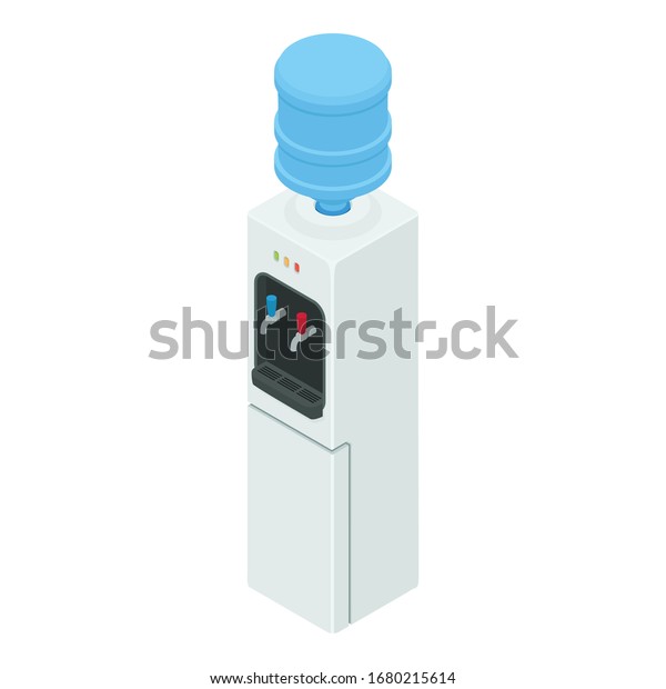 Cooler water icon. Isometric\
of cooler water vector icon for web design isolated on white\
background