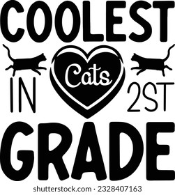 Coolest Cats In 2st Grade Svg 