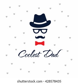 Coolest dad in the world creative logo typography