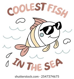 Coolest Fish in the Sea Vector Design