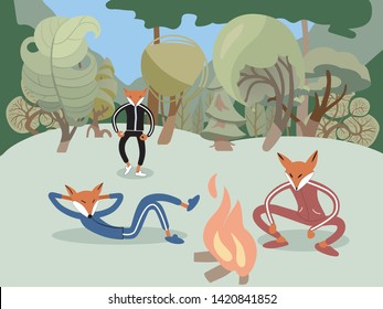 The coolest Fox in the forest fire clearing the rest