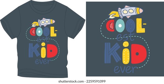 coolest kid ever rocket Graphic design vector