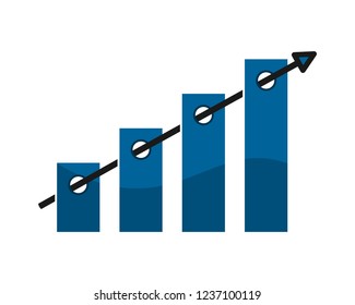 coolest minimalist blue chart diagram design with arrow up