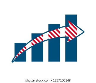 coolest minimalist blue chart diagram design with arrow