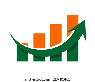 coolest minimalist green orange chart diagram design with arrow