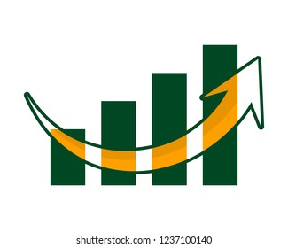 coolest minimalist green yellow chart diagram design with arrow
