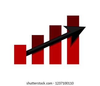 coolest minimalist red chart diagram design with black arrow